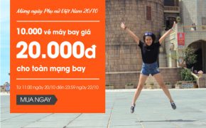 Jetstar bán 10.000 vé giá 20.000 VND mừng ngày 20/10