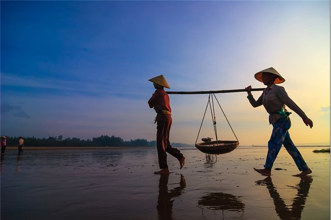 Cuộc sống mưu sinh ở Hà Tĩnh, Việt Nam.