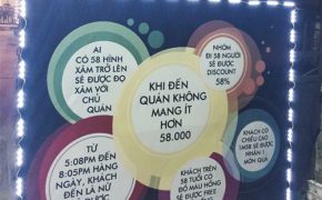 Nội quy cấm mang dưới 58.000 đồng tại quán cà phê Hà Nội