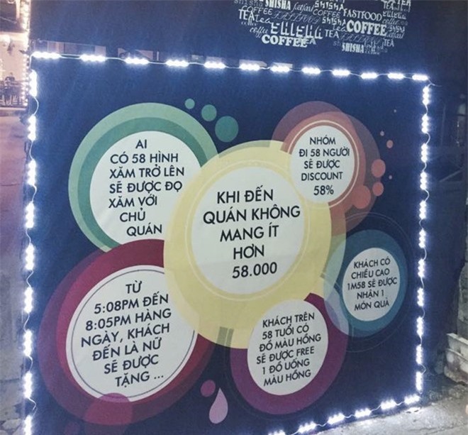 Nội quy cấm mang dưới 58.000 đồng tại quán cà phê Hà Nội