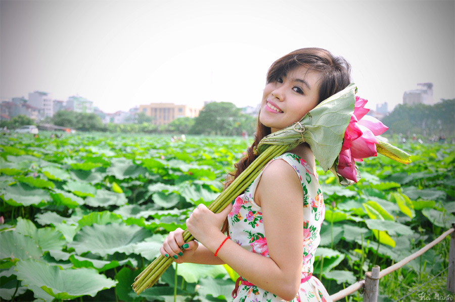 Bé gái chụp ảnh hoa sen siêu đáng yêu khiến dân mạng phátsốt  Tin tức  Online