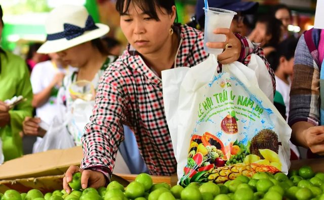 Thay túi nhựa bằng túi cói phục vụ du khách