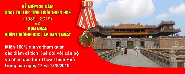 Miễn vé tham quan di tích cho người dân Thừa Thiên Huế nhân 30 năm ngày tái lập tỉnh - 1