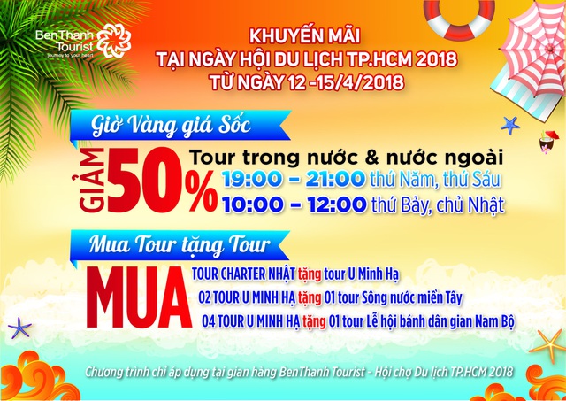 Benthanh Tourist tung chương trình khuyến mãi kép “Hè rực rỡ, giảm hết cỡ” - 1 Benthanh Tourist tung chương trình khuyến mãi kép “Hè rực rỡ, giảm hết cỡ” - 1