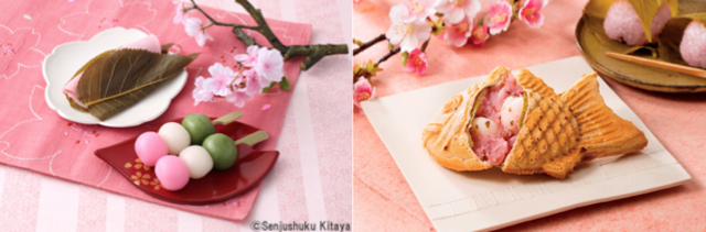 Món bánh Sakura Mochi và Taiyaki Anh Đào tại lễ hội Hanami. Nguồn: Tobu Railway