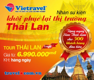 Tour Thái Lan trở lại với khuyến mãi hấp dẫn